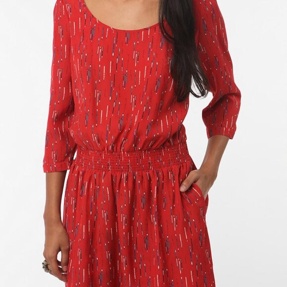 Cooperative Dresses & Skirts - Cooperative Urban Outfitters Red Mini Dress with Paintbrush Print